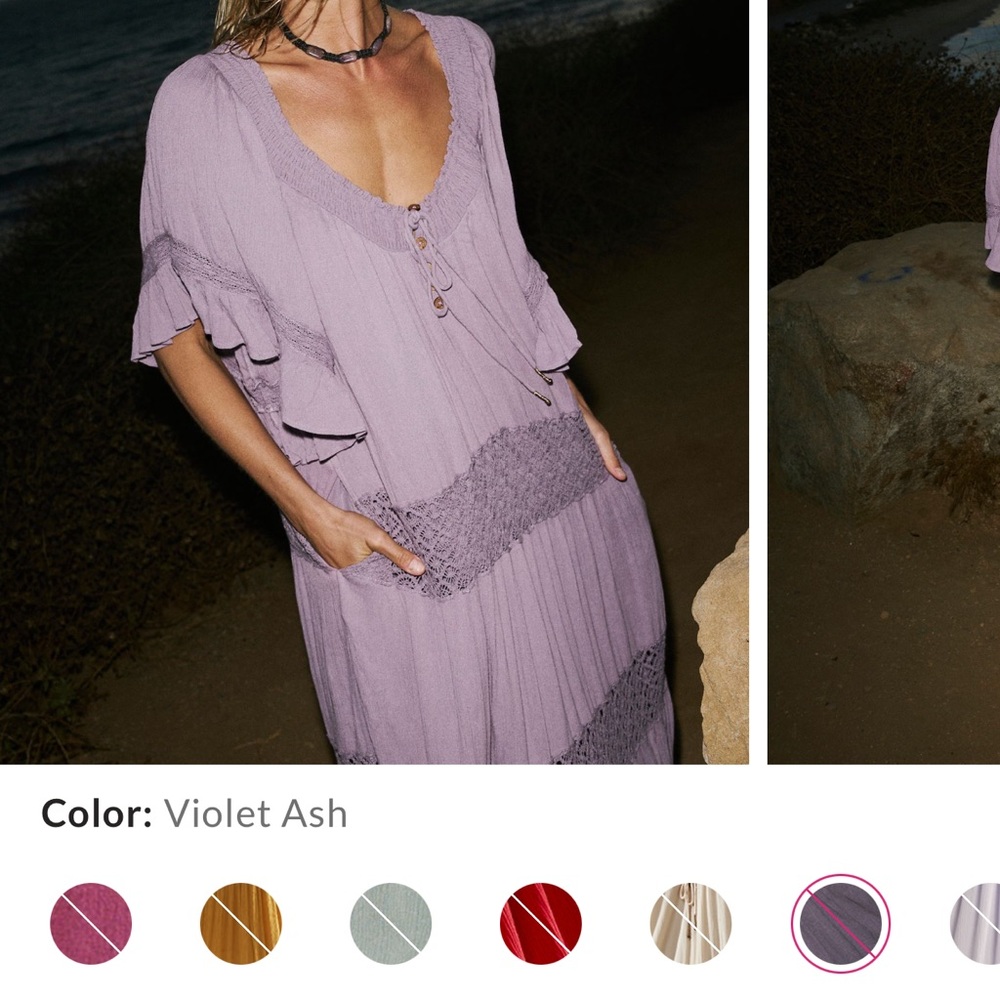 Free People Dream on Maxi Dress Violet Ash XS